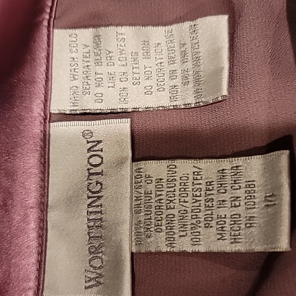 Worthington pleated skirt sz14 in orchid silk satin sequins lined Ballerina - Picture 4 of 11